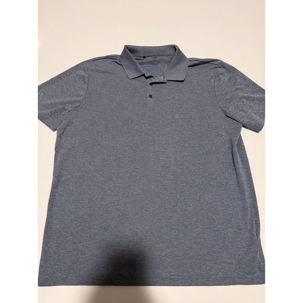 Adidas Men XL Polo Shirt Blue Primegreen Golf Outdoor Casual Athleisure Wicking